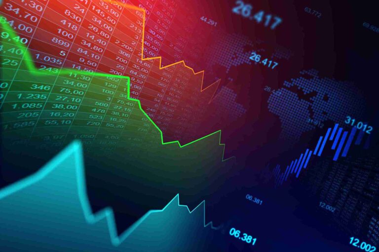 Stock market or forex trading graph in graphic concept