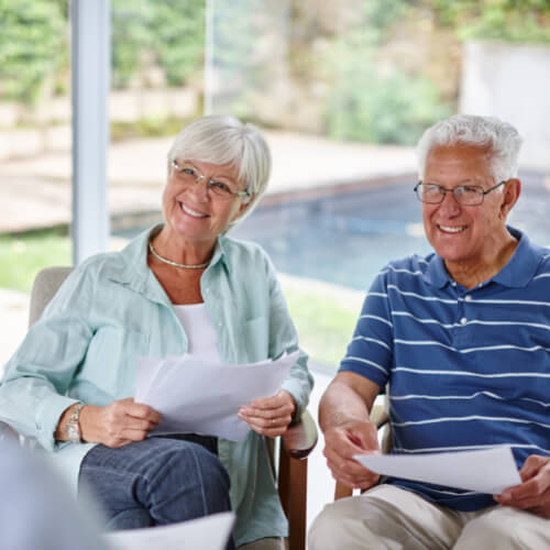 senior couple at retirement planning