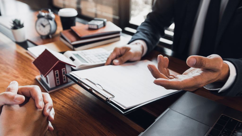 Financial advisor explaining insurance and asset protection plan to client