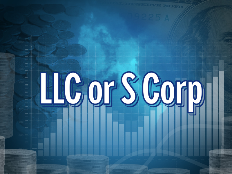 LLC or S Corp chart graphic for choosing the right structure for a side gig.