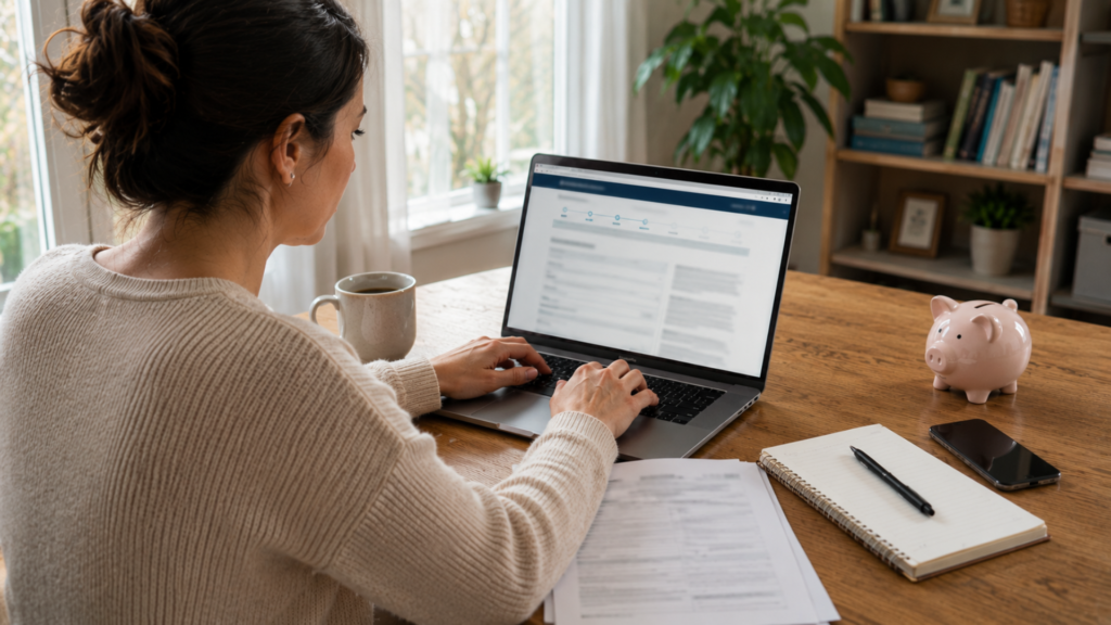 Parent opening and funding a child's investment account online.